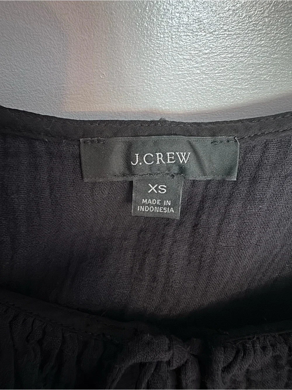 J. Crew Black Ruffle-Trim Double-Strap Camisole